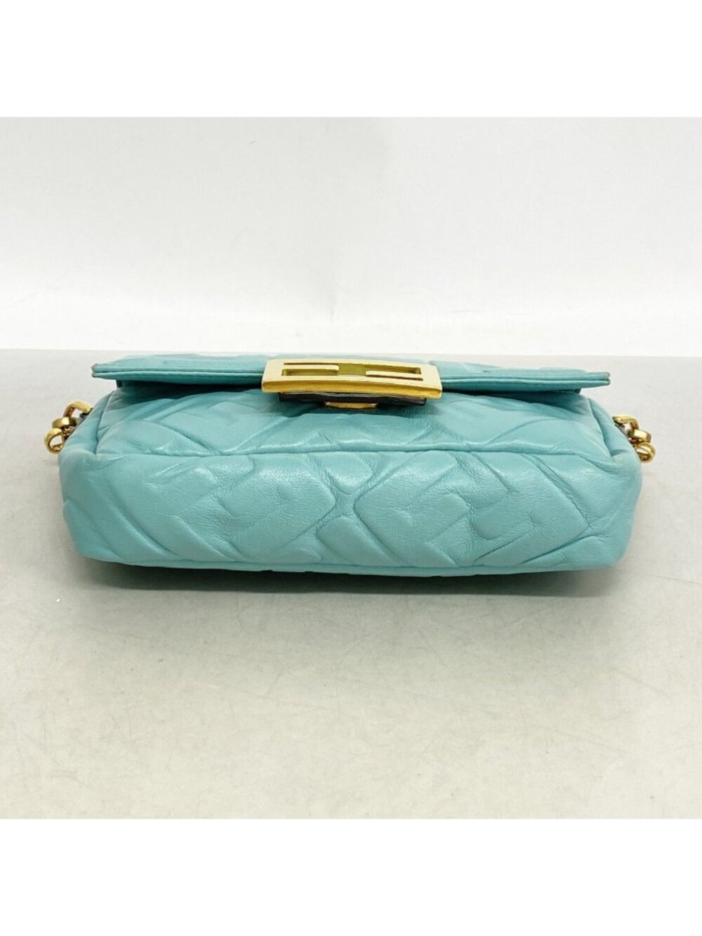 ★SOLD★ Fendi Handbag Baguette Mini Leather Emerald Green Silver 2-Way - Picture 3 of 10